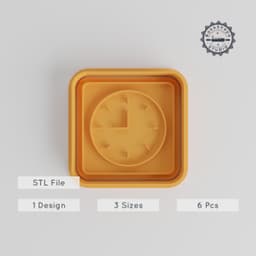 Clock Cookie Cutter & Stamp Set, Perfect for Cookies & Fondant, 3 Sizes S/M/L, 6-Piece Time-Themed Design PRODUCT_4858 3d model