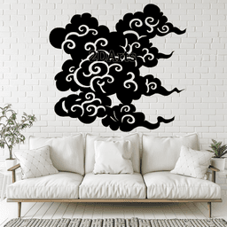 Clouds Anime Style 2D Wall Art/Window Art - Digital STL & SVG File 3d model