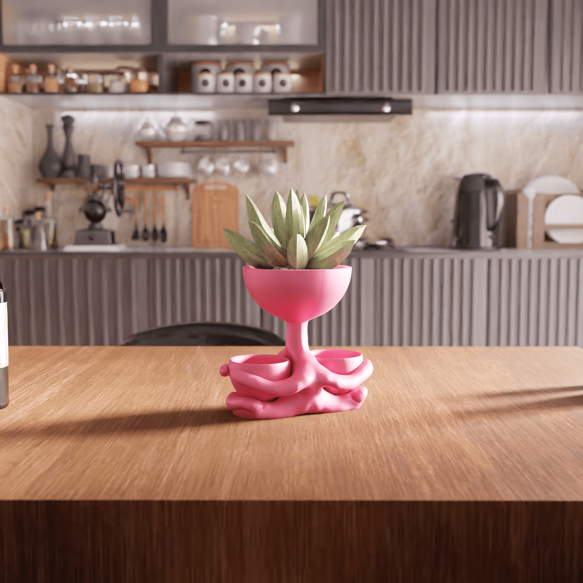 Cute Character Multi-Bowl Planter 3d model