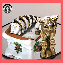 Gingerbread Cat & Bed 3d model