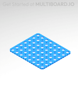 7x8 MU - Mid Hole, Small Thread MU - MultiBoard Plate 3d model