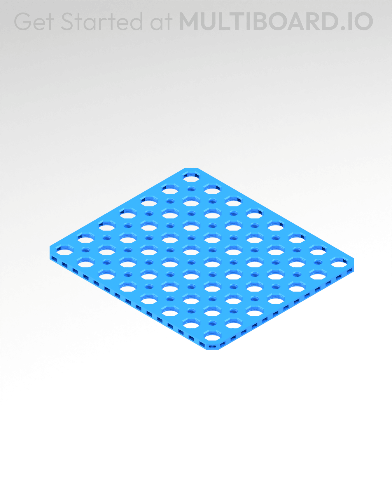 7x8 MU - Mid Hole, Small Thread MU - MultiBoard Plate 3d model