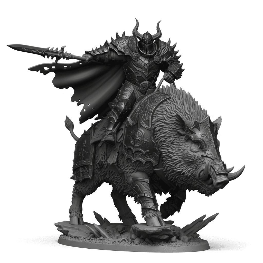 Giant Boar Cavalry Spear Detailed STL Design 3d model