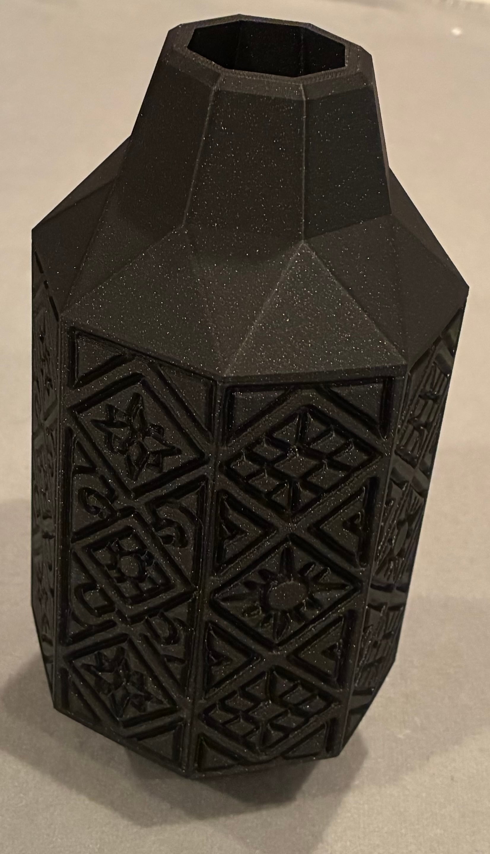 Filament is Printed Solid Black w/ glitter