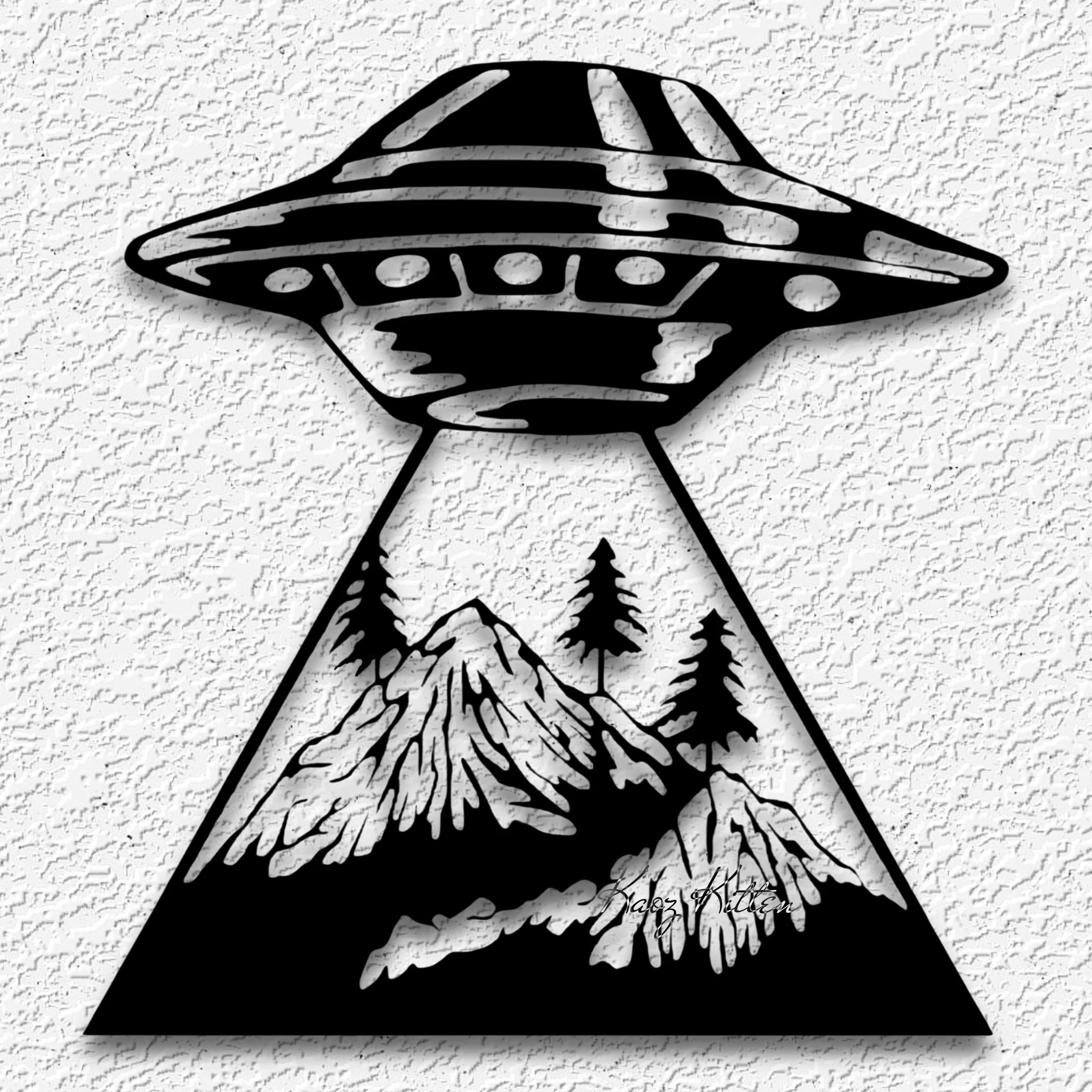 flying saucer wall art alien spaceship home decor 3d model