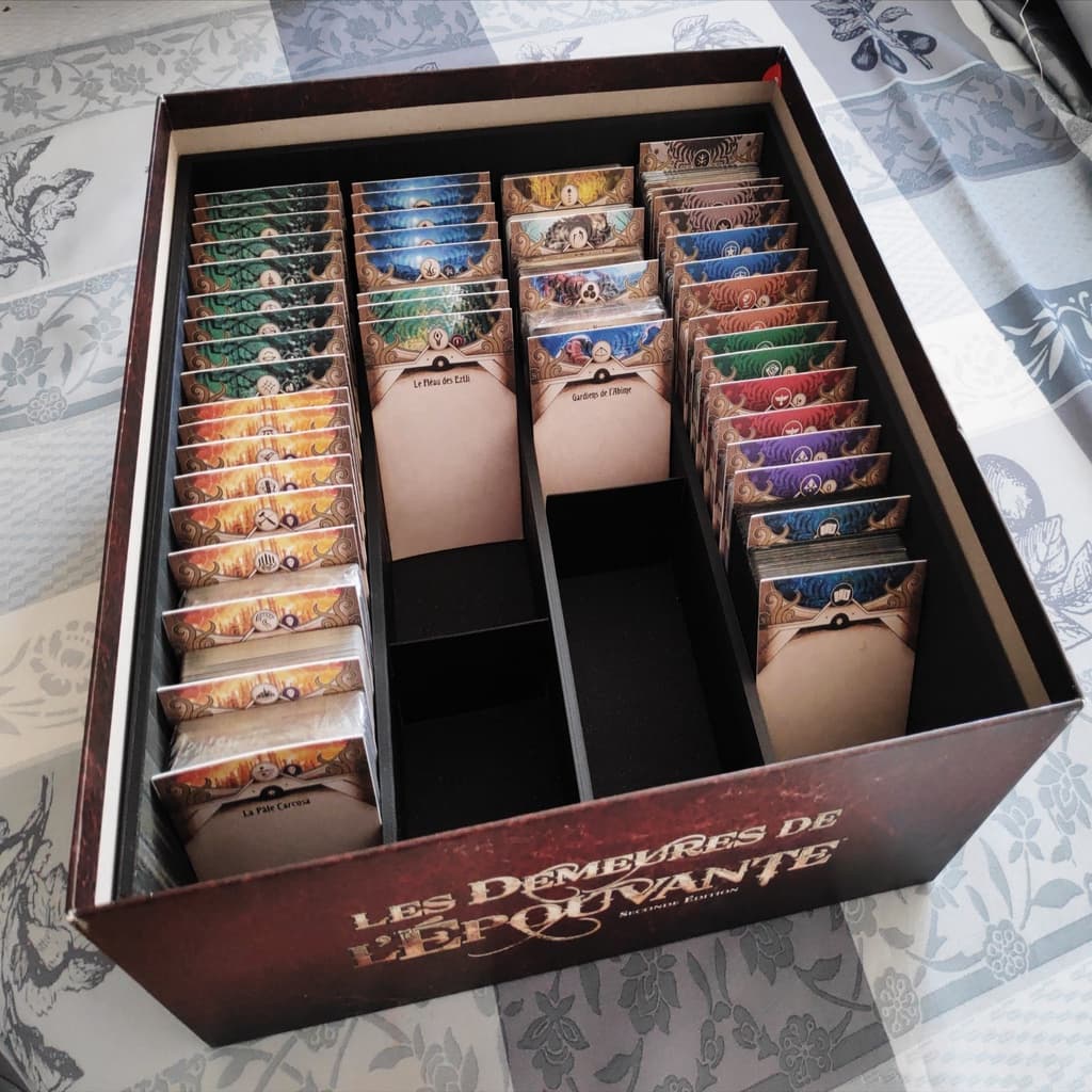Arkham Horror (LCG) Storage Box Organizer with the Mansions of Madness box (Only Perfect Size Sleeves) 3d model