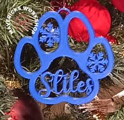 Stiles Pet Dog Paw Print Christmas Ornament Decoration 3d model