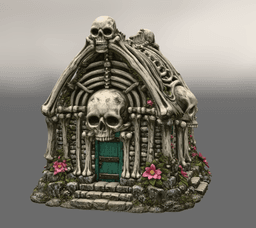 Gothic Bone House STL File for 3D Print 3d model