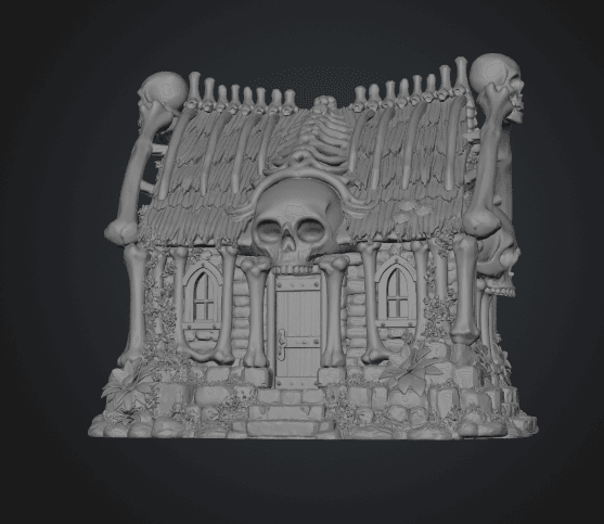 Gothic Bone House STL File for 3D Print 3d model