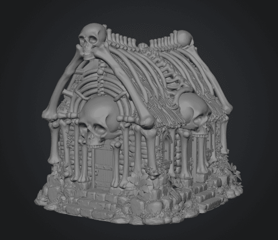 Gothic Bone House STL File for 3D Print 3d model