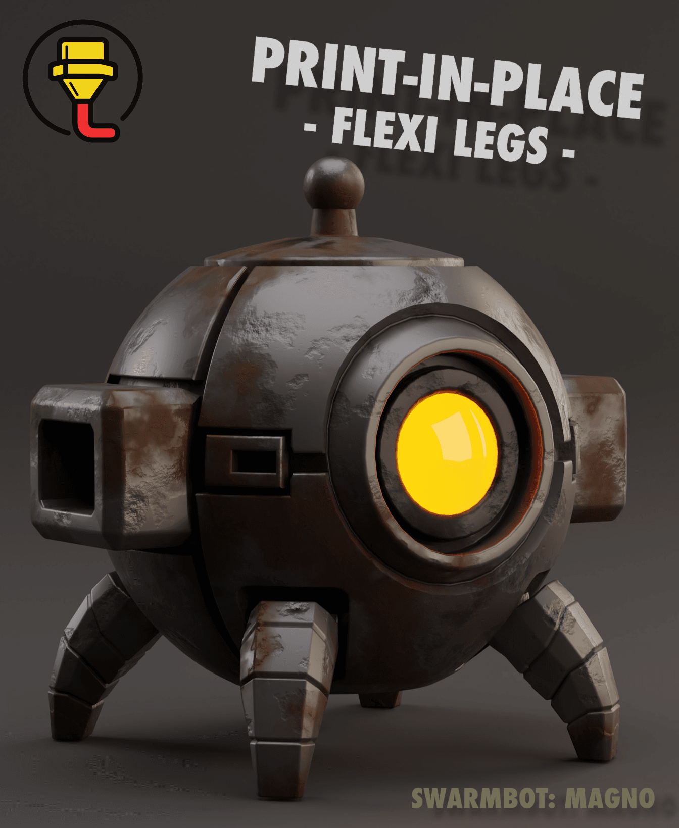 SwarmBot: Magno – Print-in-Place Flexi Robot Drone 3d model