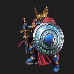 Iris and Orin - Rune Shield Captain STL - Arcane Champions Assembly 3d model
