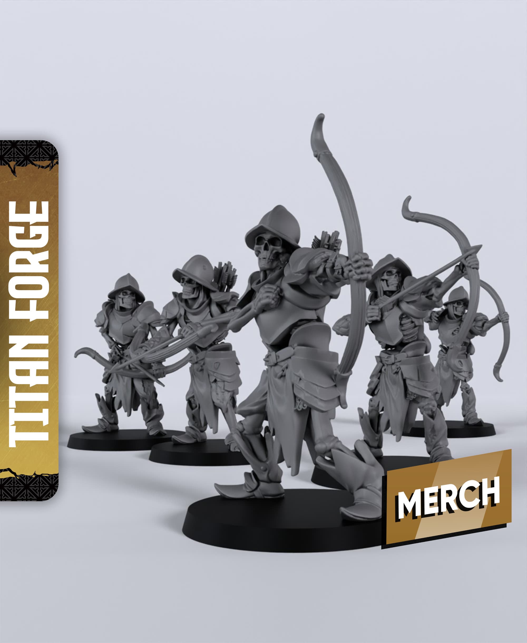Skeleton Archers - With Free Dragon - 5e DnD Inspired for RPG and Wargamers 3d model