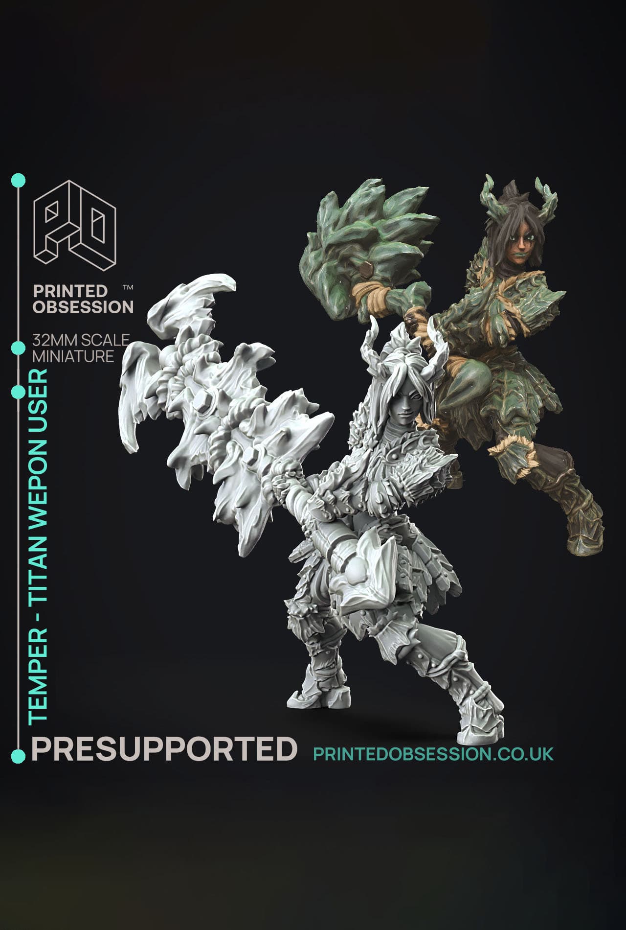 Temper - Great Wepon Fighter -Hunting Party - PRESUPPORTED - Illustrated and Stats - 32mm scale 3d model