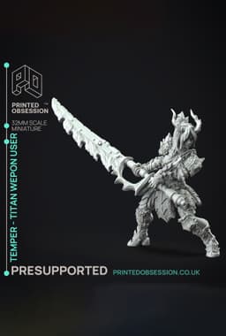 Temper - Great Wepon Fighter -Hunting Party - PRESUPPORTED - Illustrated and Stats - 32mm scale 3d model