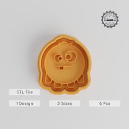 Round Cross Eye Monster Cookie Cutter & Stamp Set, 6 Piece Bundle, Cartoon Monster, Playful Baking Tool, Multiple Sizes S/M/L PRODUCT_3046 3d model