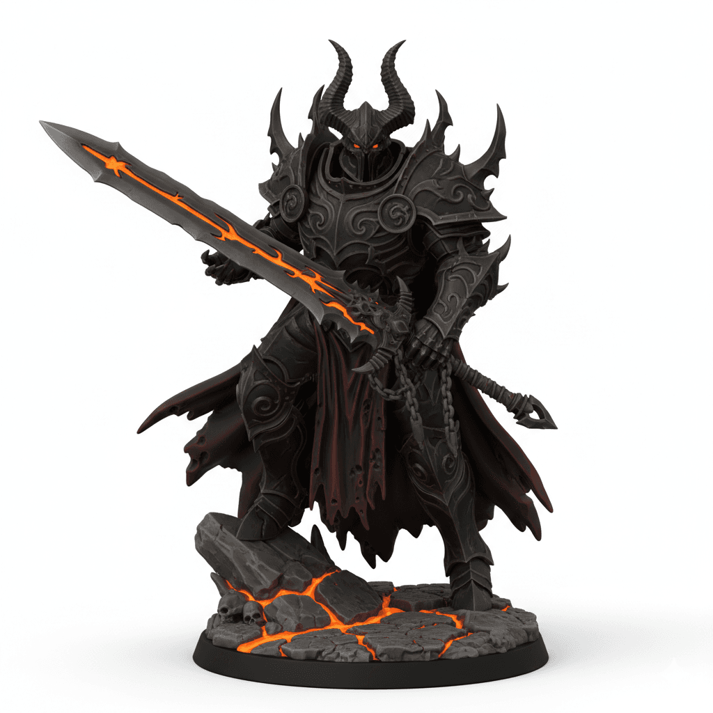Demon Knight Lava Cracks Detailed STL Model 3d model