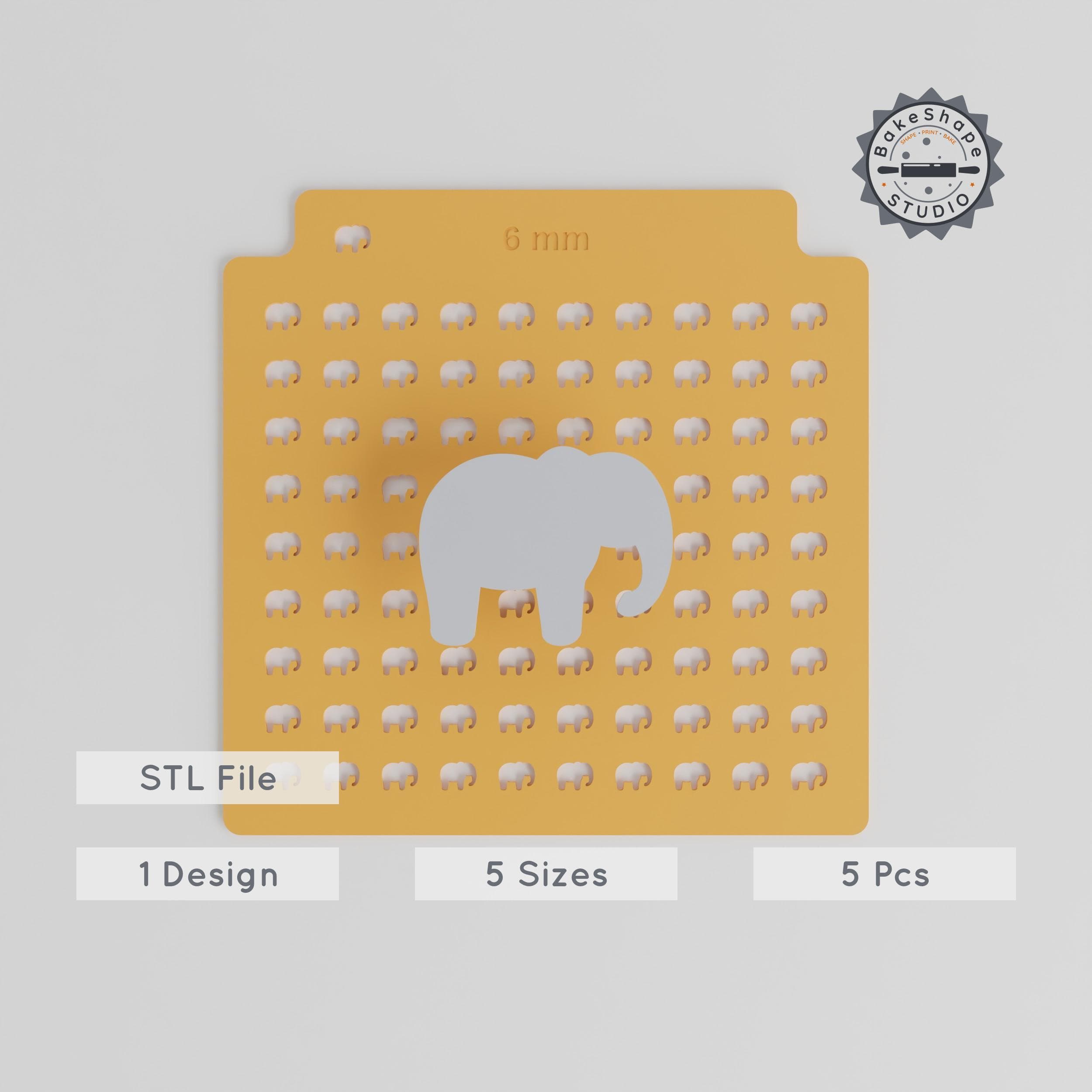 Elephant Sprinkle Stencil Set, 5 Sizes, Animal Baking Decoration, Ideal for Cocoa & Edible Glitter PRODUCT_1342 3d model