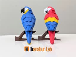 Low Poly Macaw Parrot Magnet Puzzle (No supports, no AMS) 3d model