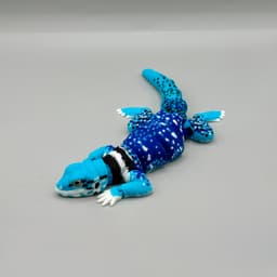 Collared Dickerson Lizard — Fully Articulated Flexy Reptile Pre-Painted + Optional 6mm Glass Eyes 3d model