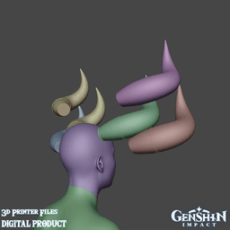 Varesa Cosplay Horns Genshin Impact 3d model