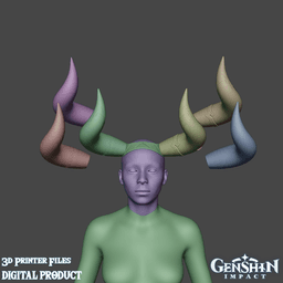 Varesa Cosplay Horns Genshin Impact 3d model