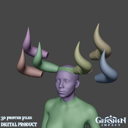 Varesa Cosplay Horns Genshin Impact 3d model