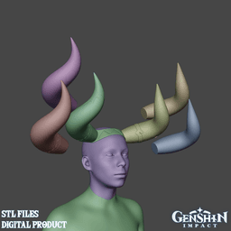 Varesa Cosplay Horns Genshin Impact 3d model