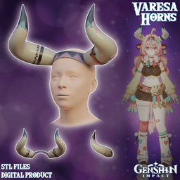 Varesa Cosplay Horns Genshin Impact 3d model