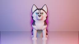 Siberian Husky - By Colors 3d model