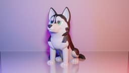 Siberian Husky - By Colors 3d model