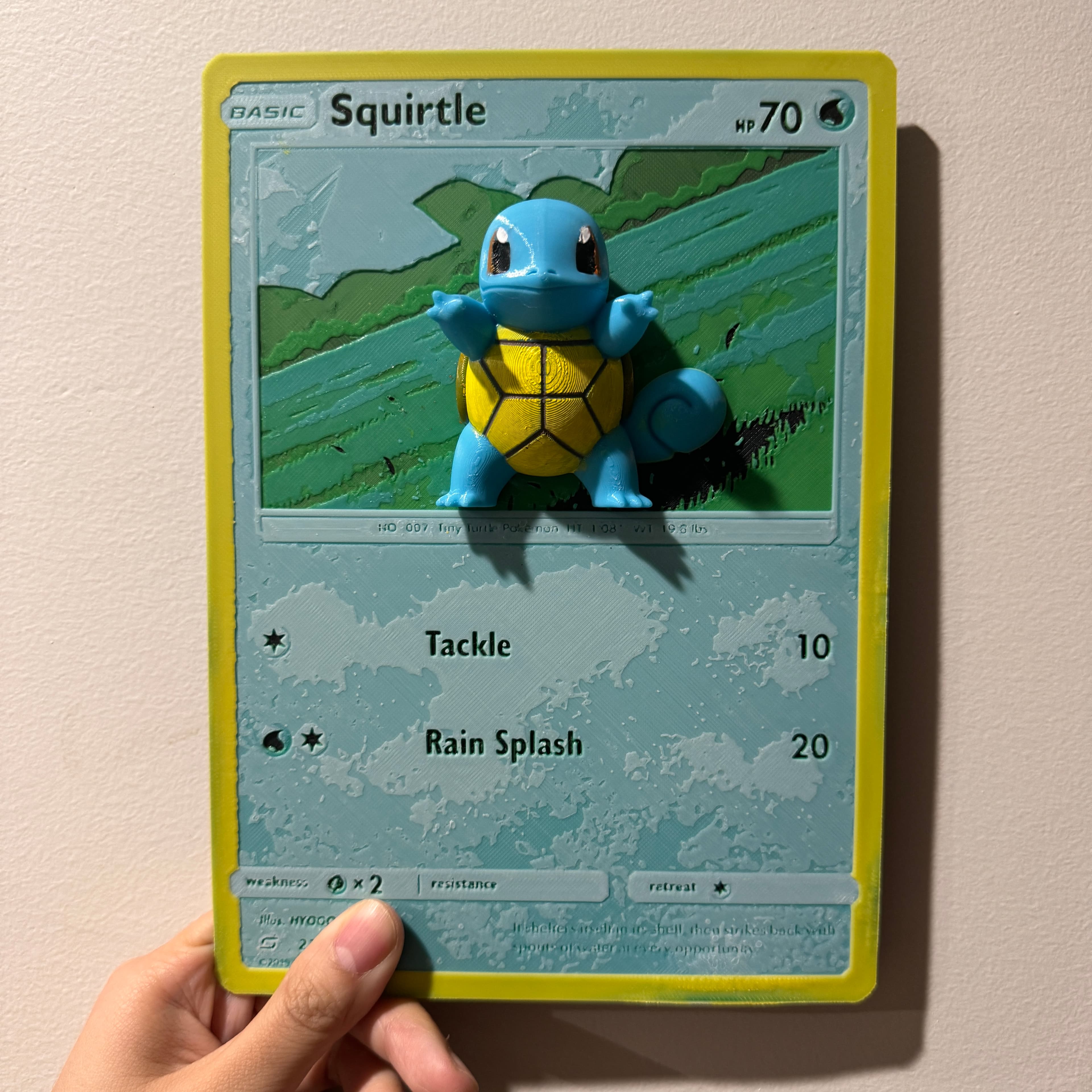 Oversized Squirtle Pokemon Card - Hueforge Hybrid 3d model