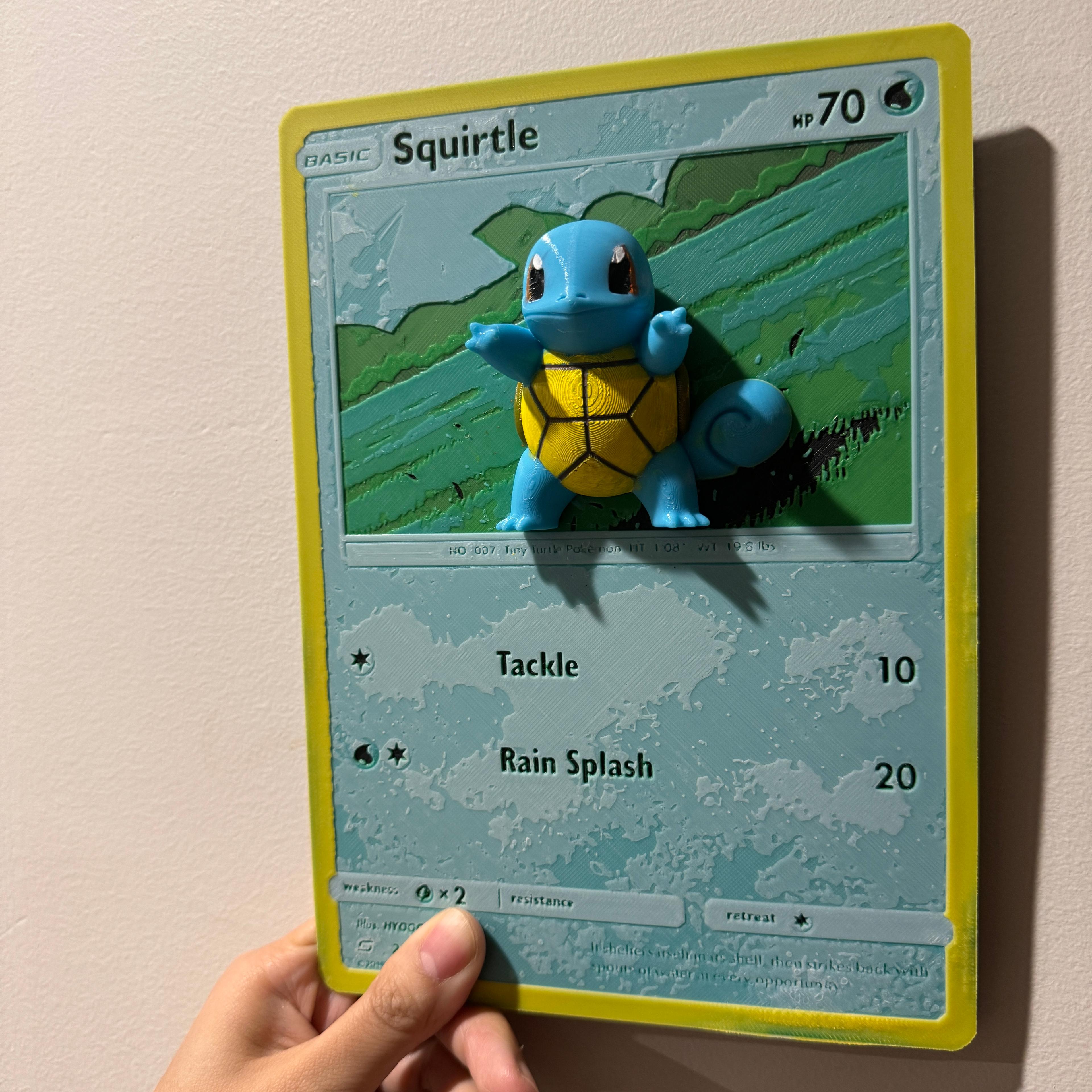 Oversized Squirtle Pokemon Card - Hueforge Hybrid 3d model