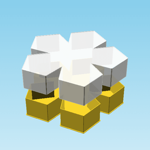 PentaCuts, nestable box (v2) 3d model