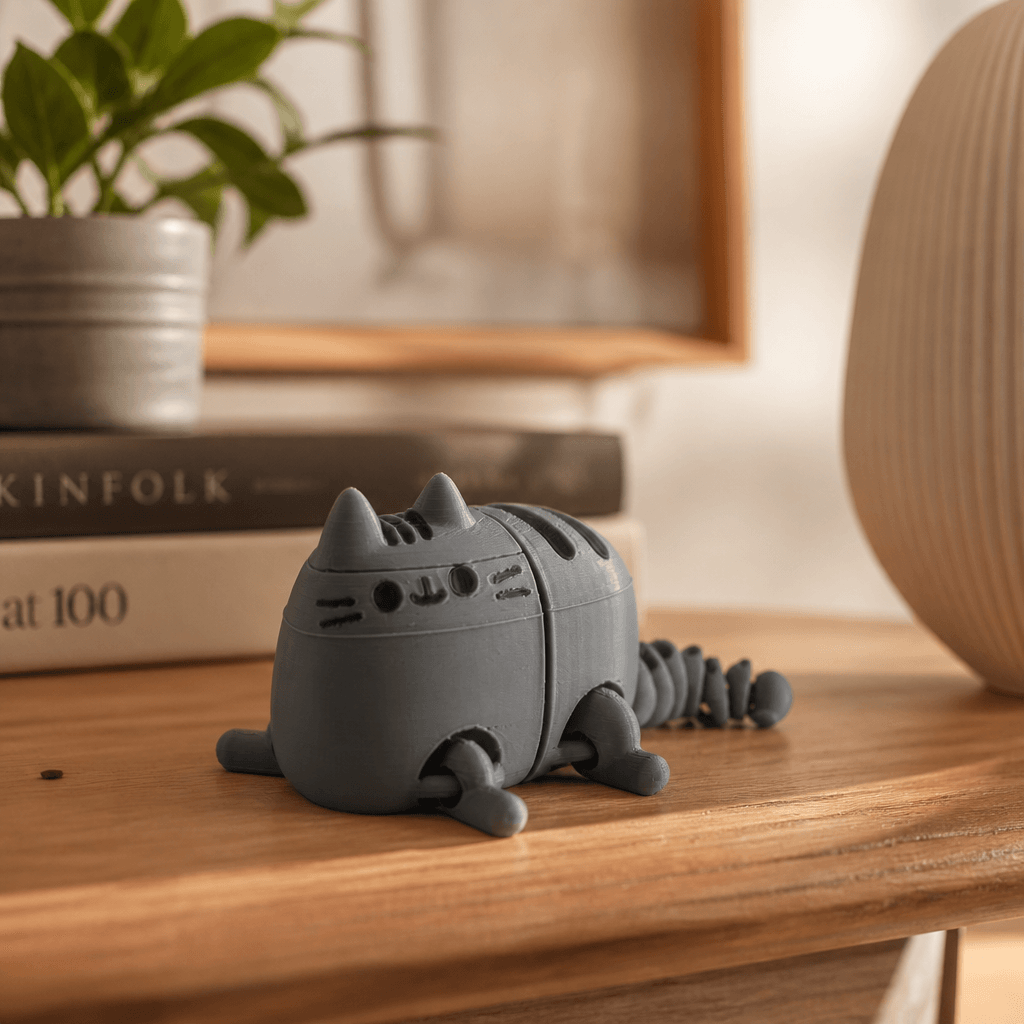Pusheen Flexi Toy - Kawaii Articulated Cat Figure 3d model