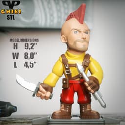 Kraglin Chibi STL for 3D Printing ChibiSTL 3DXM 3d model