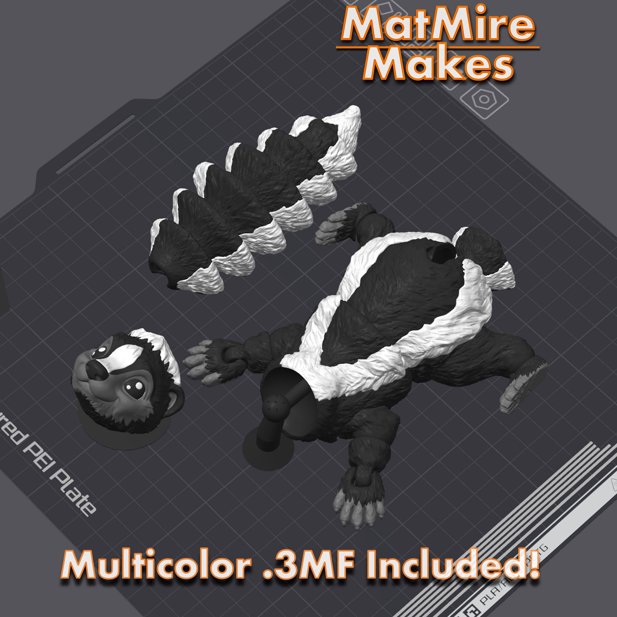 Skunk - Articulated Figure 3d model