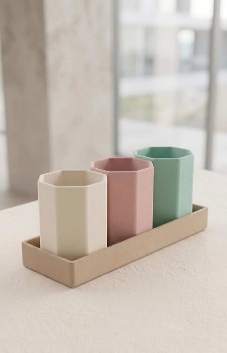 Modular Hexagonal Desk Organizer Set 3d model