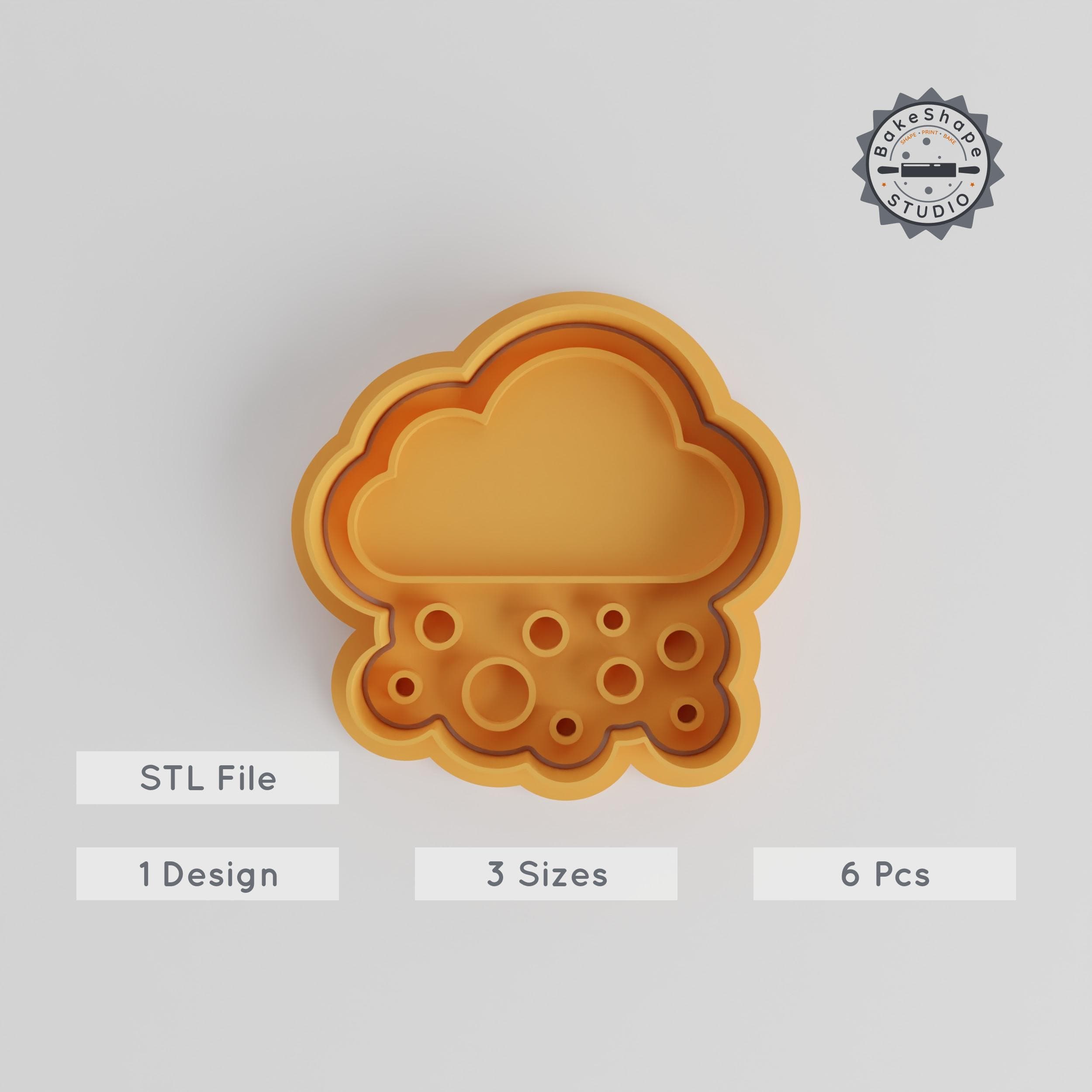 Snow Shape Cutter & Stamp Set, Winter Baking Tools, Cookie & Fondant Decor, Includes 3 Sizes, Perfect for Seasonal Treats PRODUCT_5406 3d model