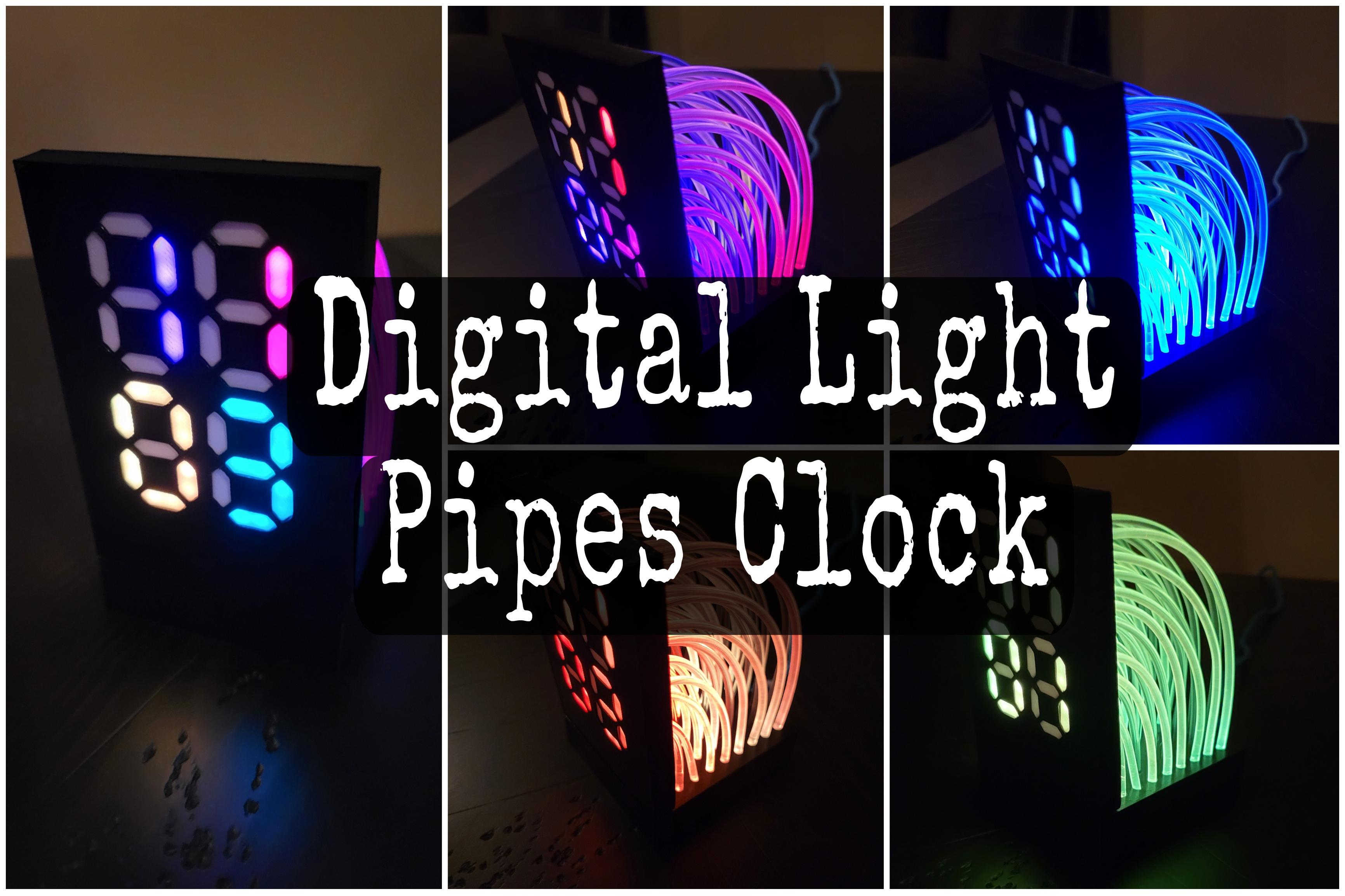 Digital Light Pipes Clock 3d model