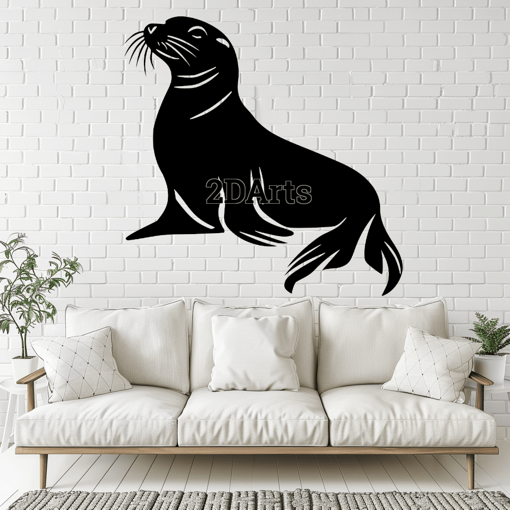 Seal 2D Wall Art/Window Art - Digital STL & SVG File 3d model