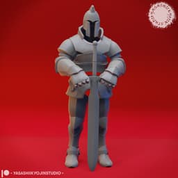 Animated Armour - Tabletop Miniature (Pre-Supported) 3d model