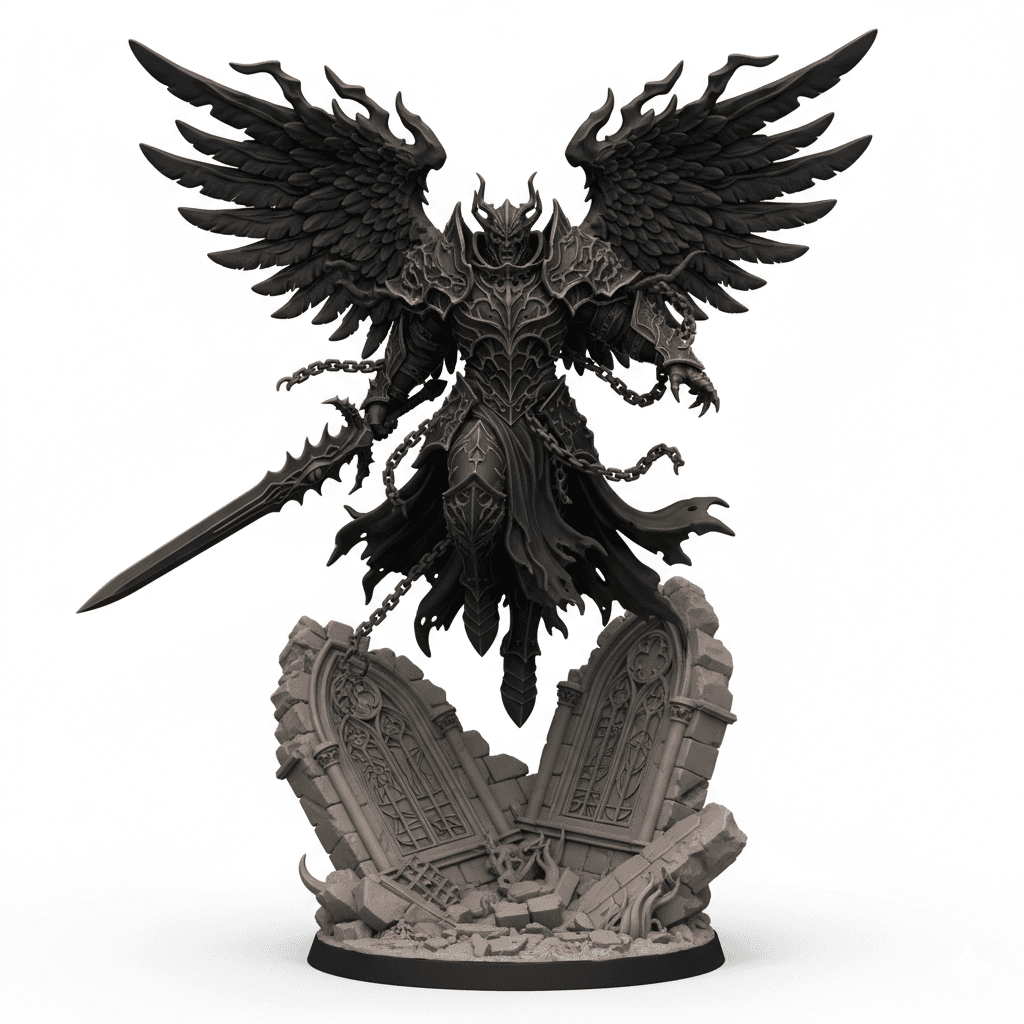 Corrupted Angel Cathedral Ruins Printable STL Model 3d model