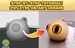 Printable Craft Eyes โ Slit Pupil, Cabochon Glass Eye Replacement Set 3D Print STL/3MF 3d model
