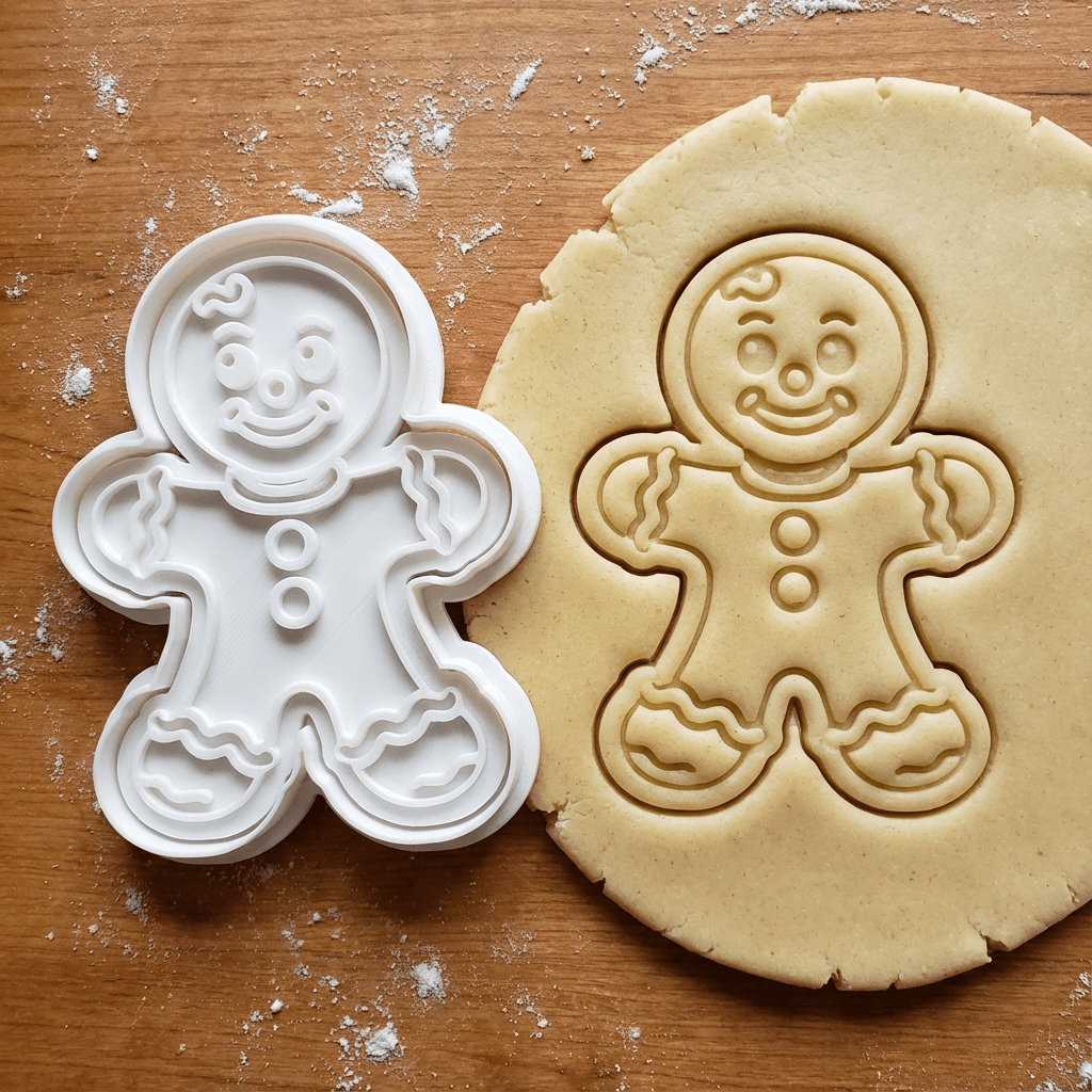 Classic Gingerbread Man Cookie Cutter And Stamp 3d model