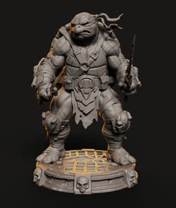 Shell Brawler STL | Fan Art Figure | Battle-Ready Detail 3d model