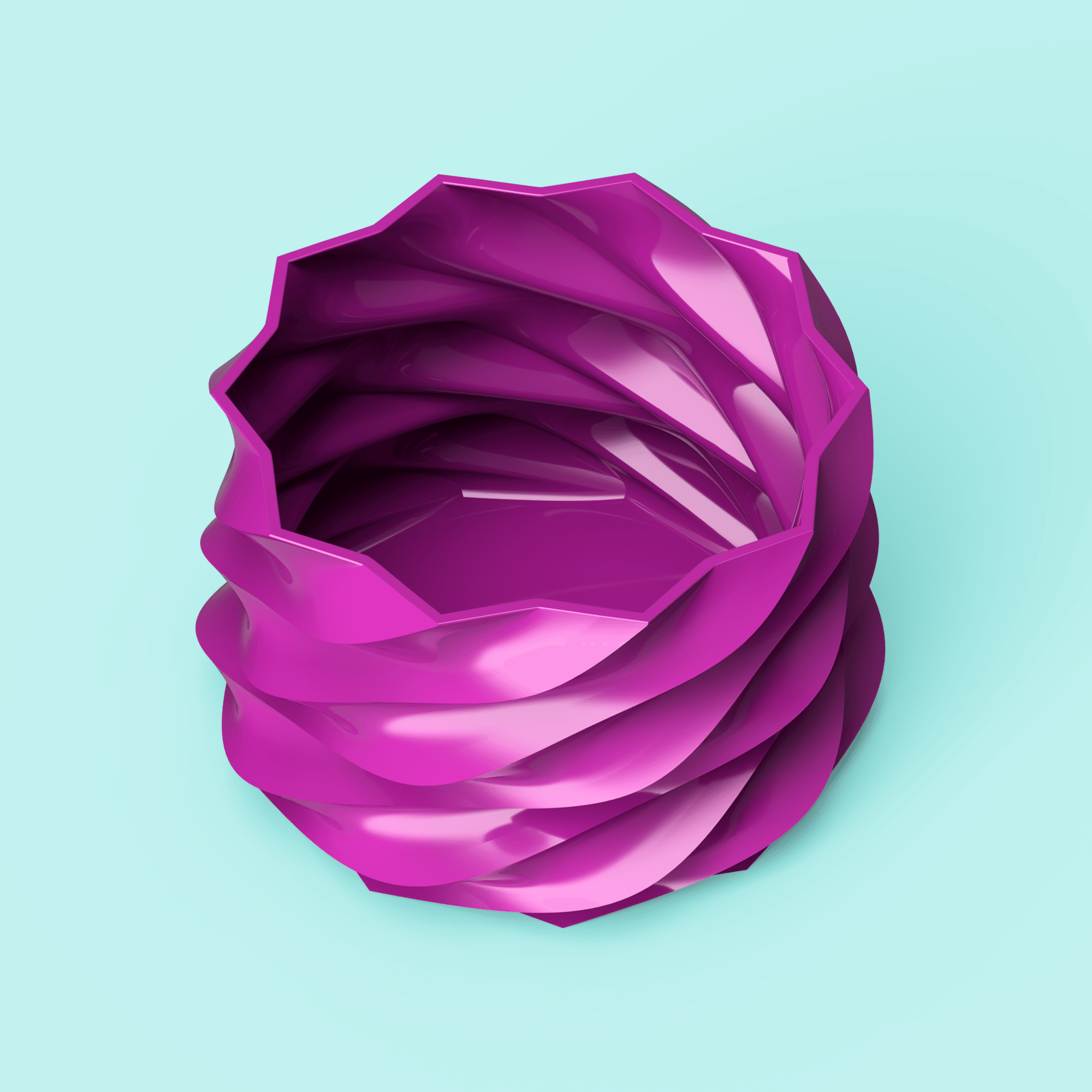 Twisted Spiral Planter 3d model