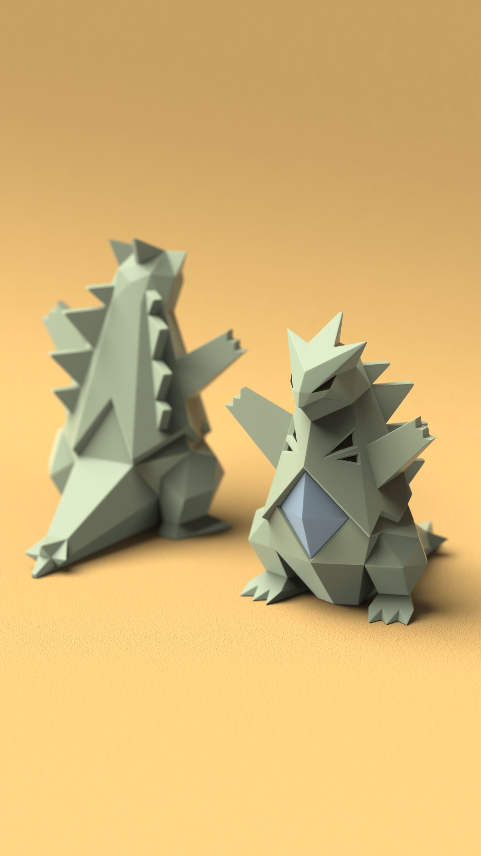 Low-poly Tyranitar 3d model