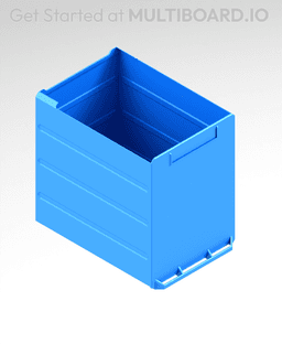3x4x4 LU - Labelled - Magnetic - Simple Multibin Drawer 3d model