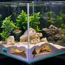 Terrarium & Aquarium Corner Cave - rock texture Fish, Reptile, Snake Shelter. Aquascaping Decor. 3d model